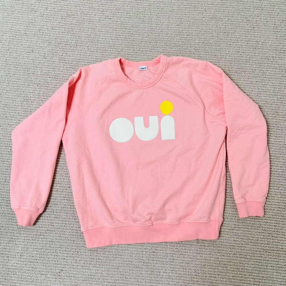 Clare V OUI Sweatshirt in Pink
